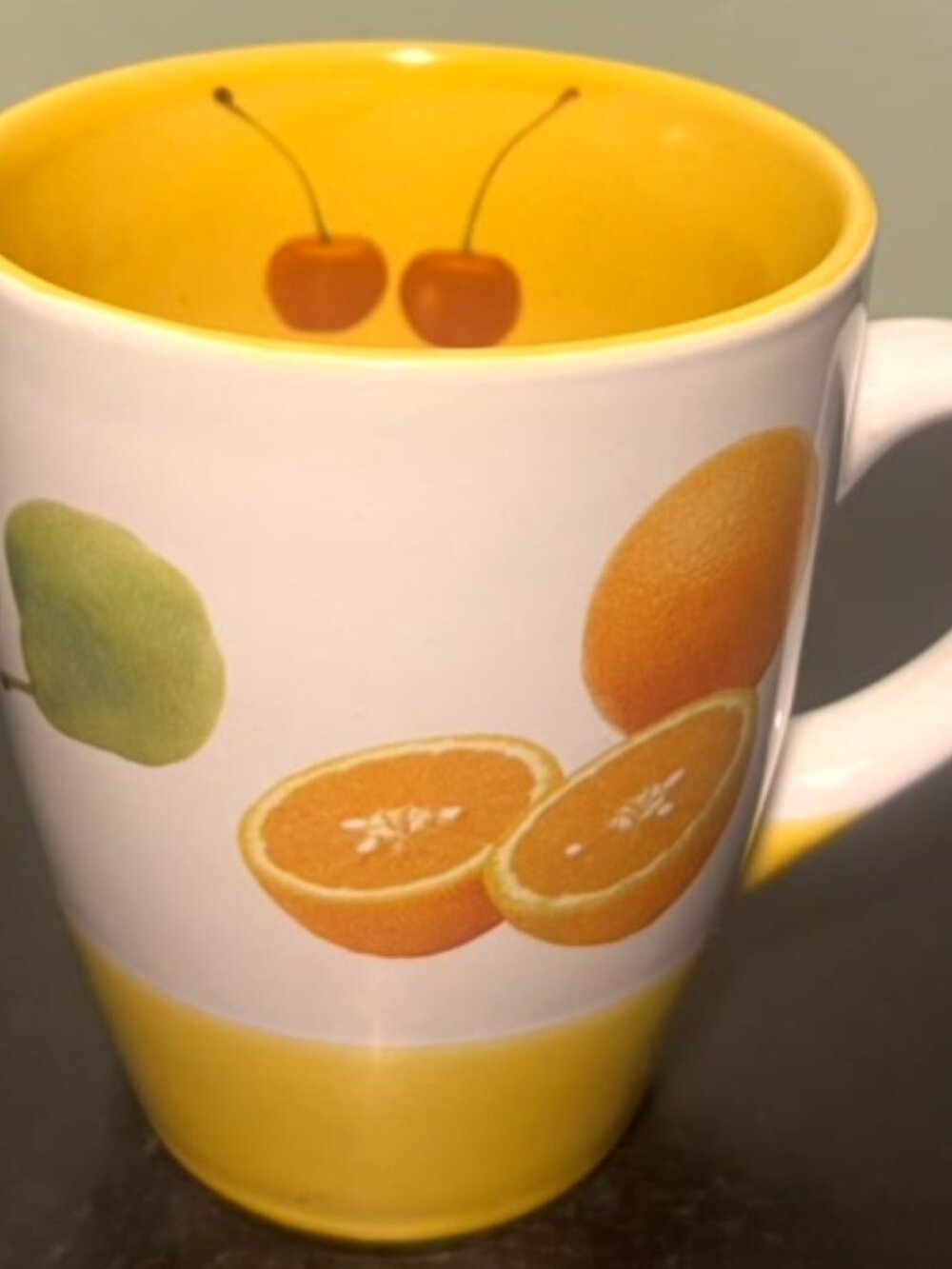 Vintage Collezione Paolo Roncci Italia Ceramic Fruit Mug Lemon Watermelon 12oz